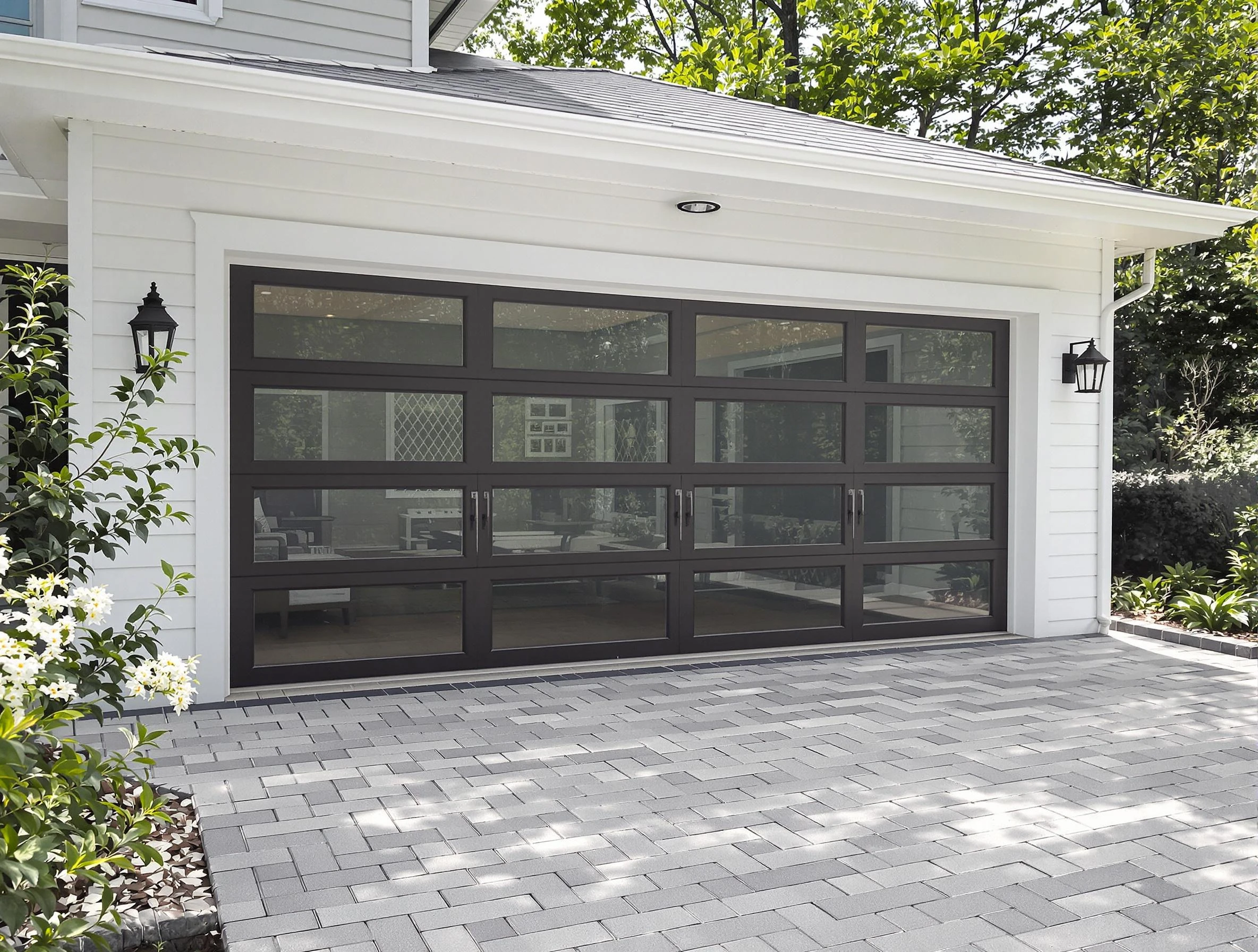 Norman Garage Door Repair design specialist presenting custom garage door options to Norman homeowner
