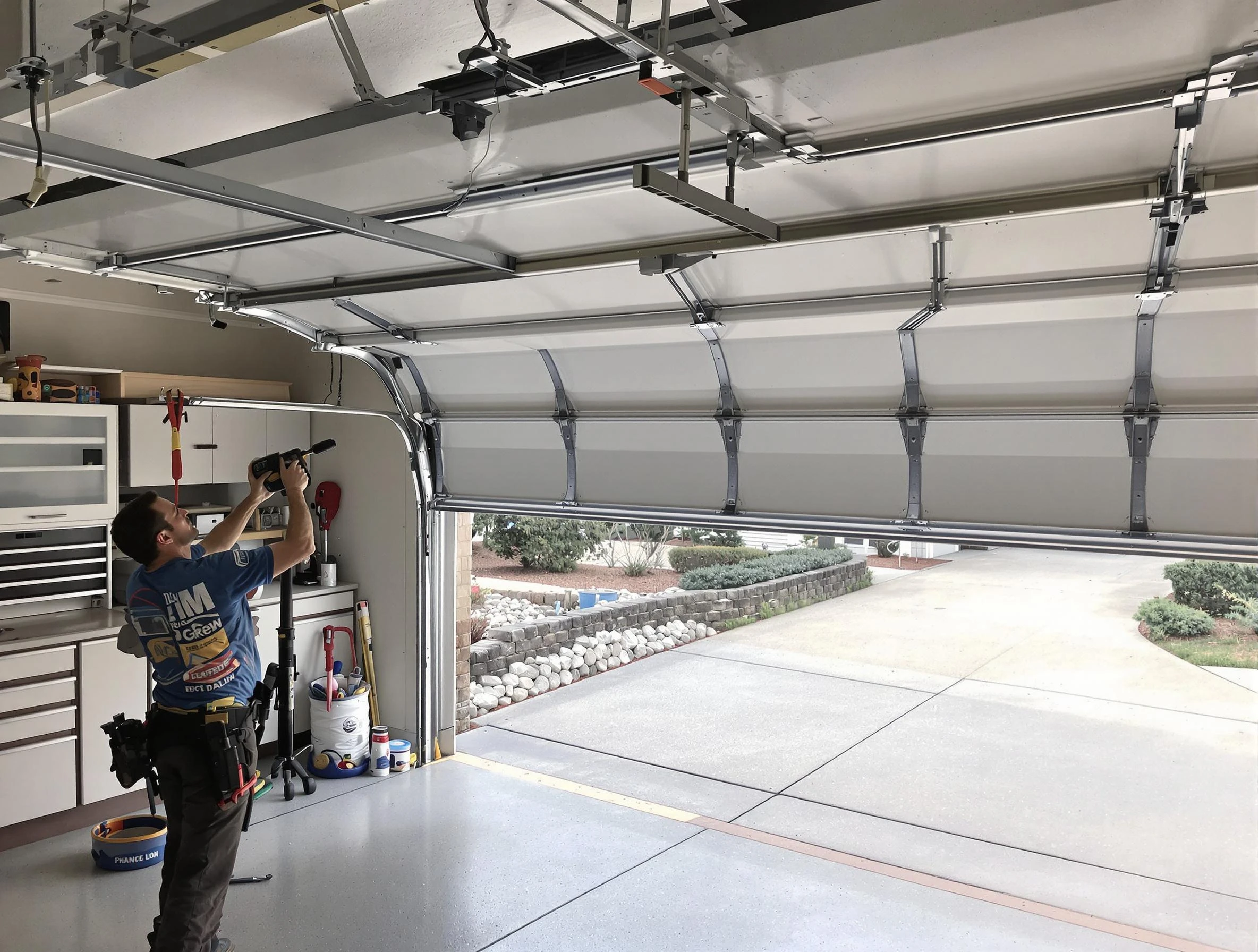 Garage door track repair service by Norman Garage Door Repair in Norman